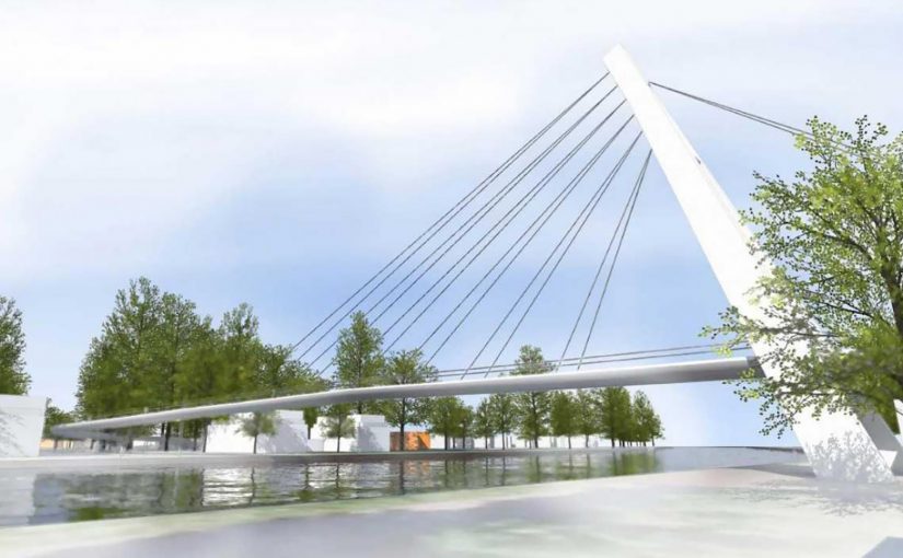 UNE NOUVELLE PASSERELLE HAUBANNÉE À AUBY